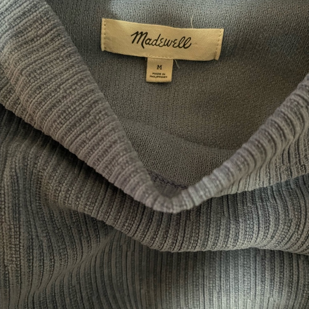 Madewell Blue Ribbed Sweater - Picture 6 of 7